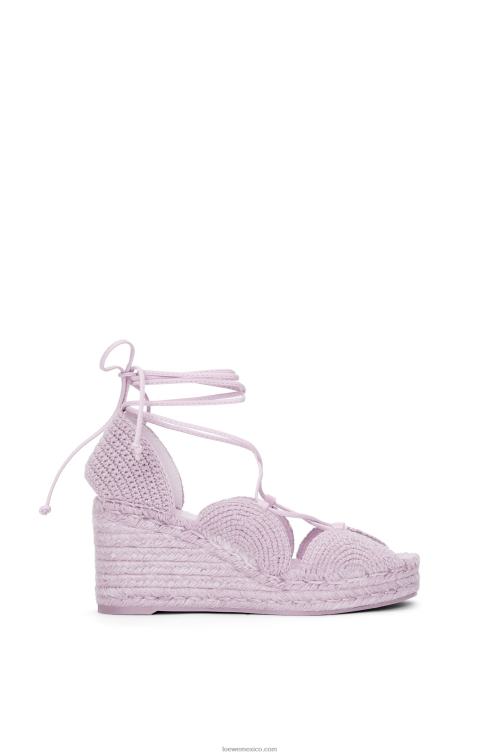 lavanda alpargata cuña solar de yute Loewe R8J8Z701 mujer