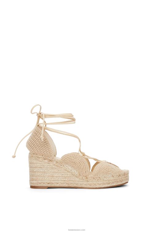 leche de avena alpargata cuña solar de yute Loewe R8J8Z700 mujer