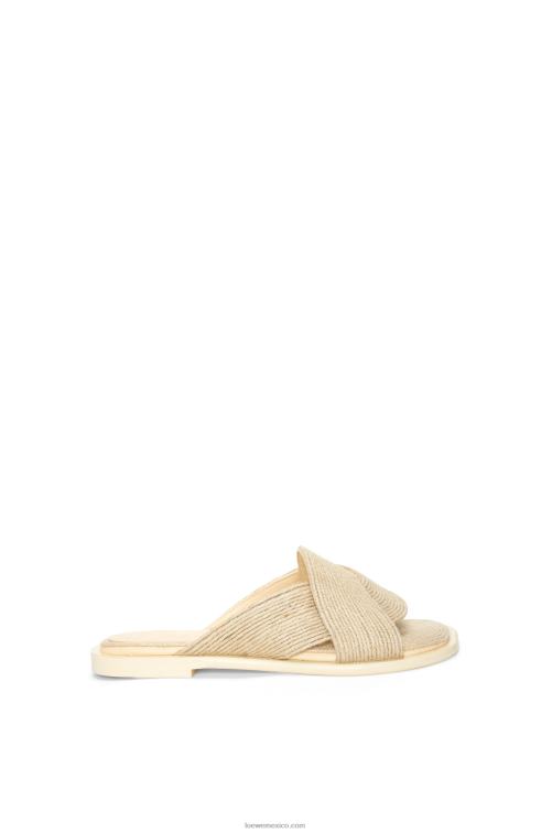 natural tobogán de pétalos en yute Loewe R8J8Z698 mujer