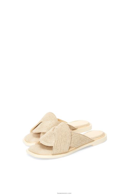 natural tobogán de pétalos en yute Loewe R8J8Z698 mujer