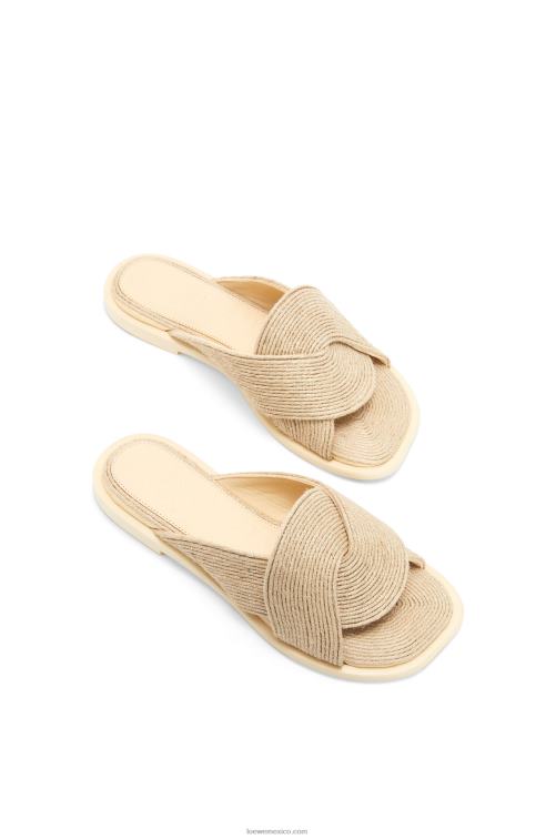 natural tobogán de pétalos en yute Loewe R8J8Z698 mujer