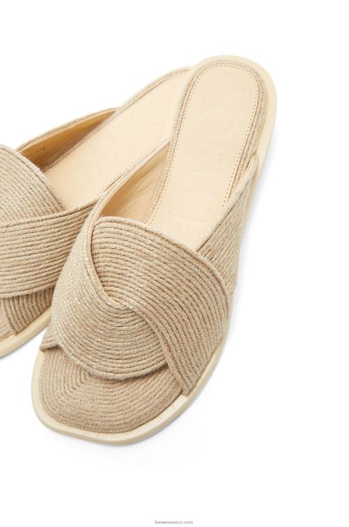 natural tobogán de pétalos en yute Loewe R8J8Z698 mujer