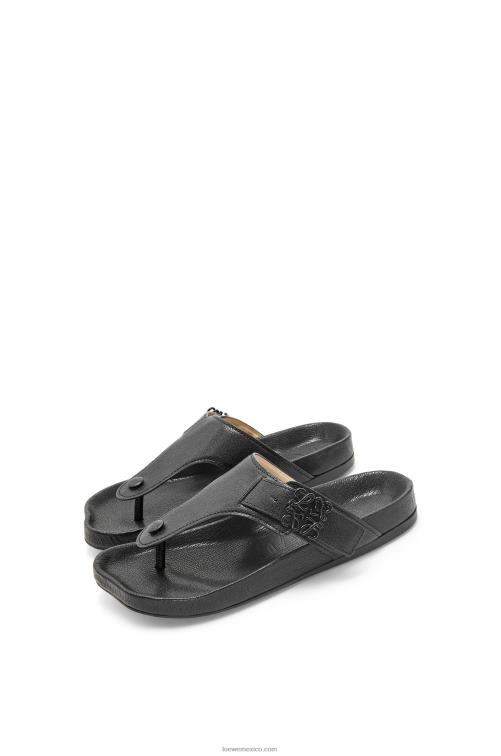 negro sandalia easy toe post de piel de cabra Loewe R8J8Z720 mujer