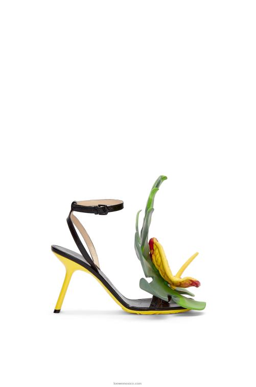 negro sandalia pétalo en piel de cordero Loewe R8J8Z690 mujer