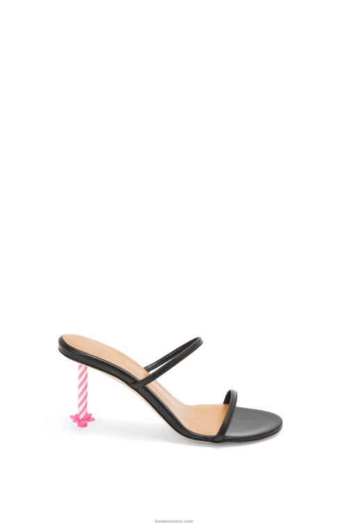 negro sandalia vela de cumpleaños en piel de cabra Loewe R8J8Z712 mujer