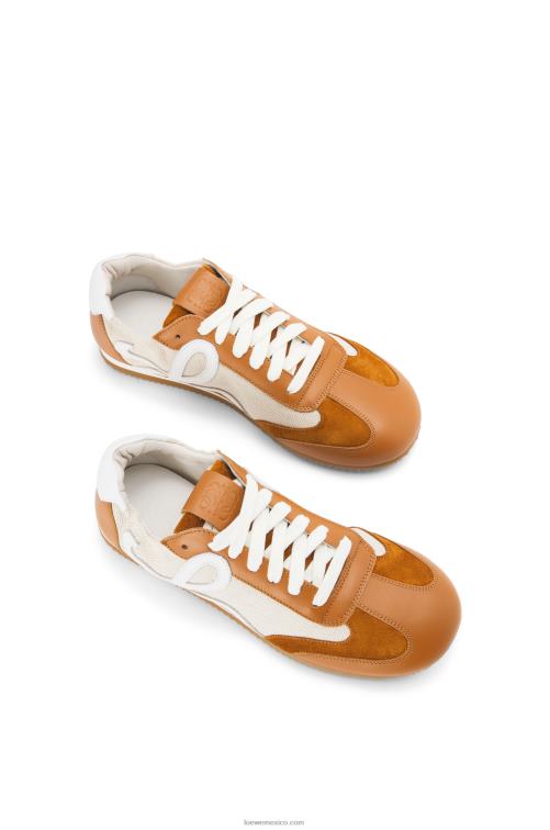Bronceado natural zapatillas de ballet de nailon y piel de becerro Loewe R8J8Z656 mujer