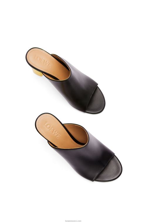 amarillo negro mule de esmalte de uñas en piel de becerro Loewe R8J8Z759 mujer