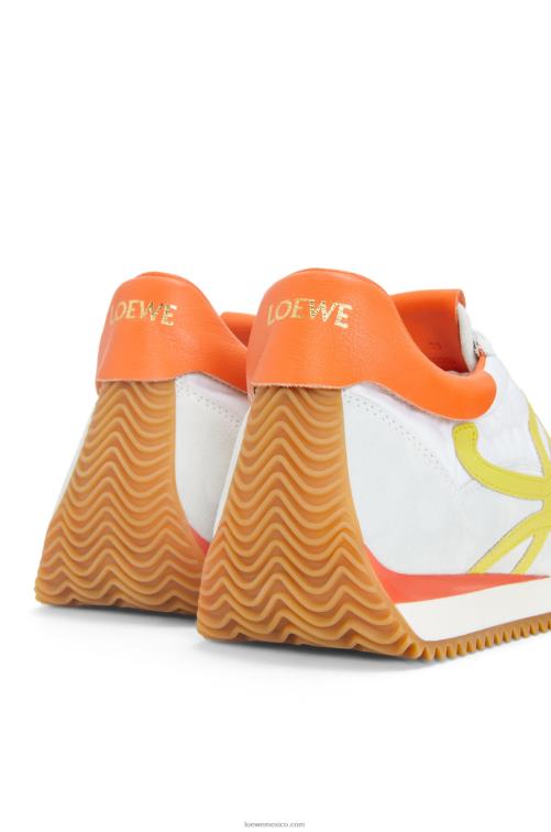 blanco amarillo runner flow de piel de becerro y nailon Loewe R8J8Z639 mujer