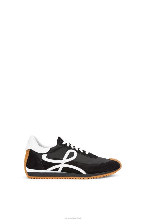 blanco negro runner flow de ante y nailon Loewe R8J8Z642 mujer