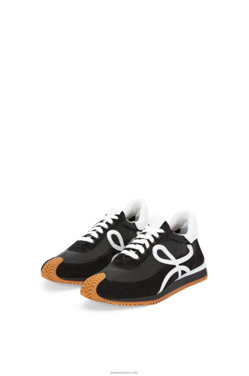 blanco negro runner flow de ante y nailon Loewe R8J8Z642 mujer