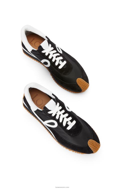 blanco negro runner flow de ante y nailon Loewe R8J8Z642 mujer
