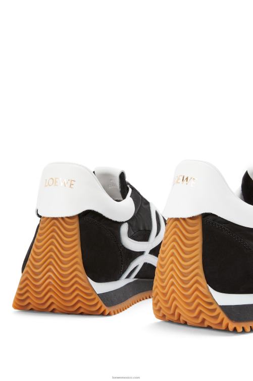 blanco negro runner flow de ante y nailon Loewe R8J8Z642 mujer