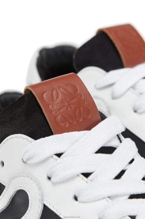 blanco negro zapatillas de ballet en piel y nailon Loewe R8J8Z669 mujer