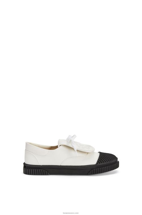 blanco suave Sneaker de lona con solapa y anagrama Loewe R8J8Z662 mujer