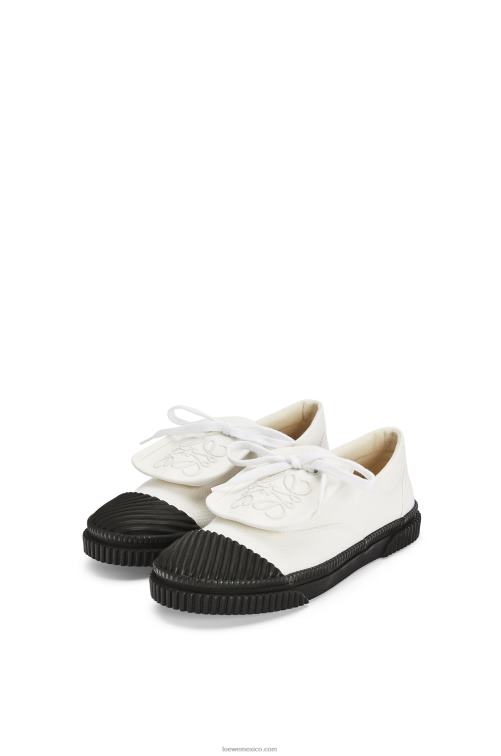 blanco suave Sneaker de lona con solapa y anagrama Loewe R8J8Z662 mujer