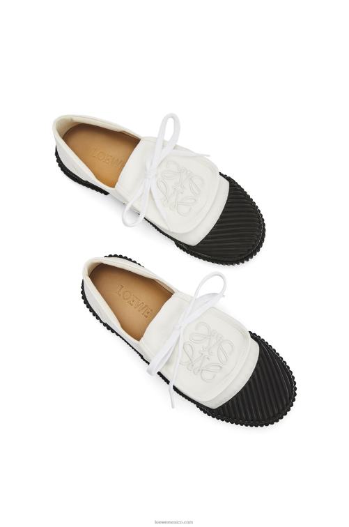 blanco suave Sneaker de lona con solapa y anagrama Loewe R8J8Z662 mujer