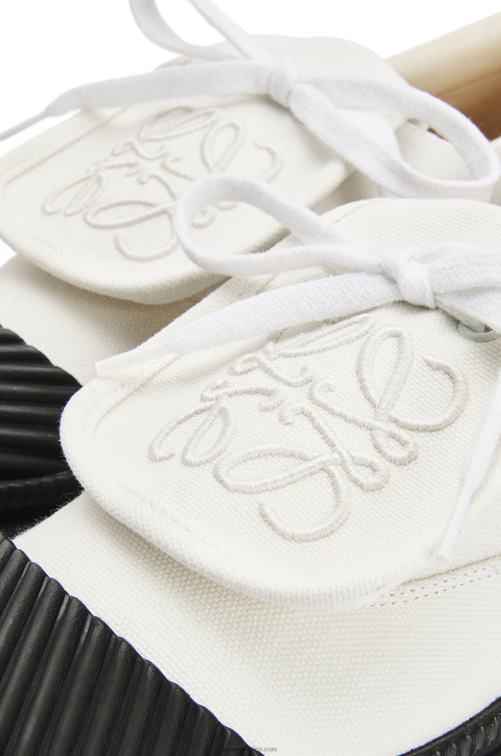 blanco suave Sneaker de lona con solapa y anagrama Loewe R8J8Z662 mujer