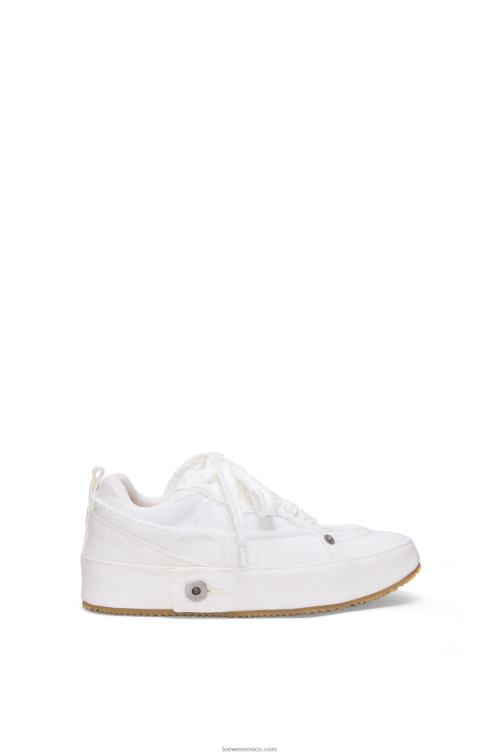 blanco suave zapatilla deconstruida en denim Loewe R8J8Z660 mujer
