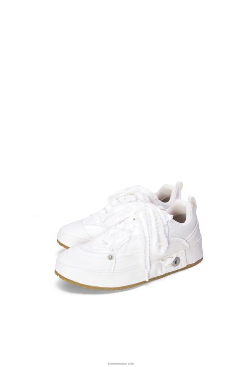 blanco suave zapatilla deconstruida en denim Loewe R8J8Z660 mujer