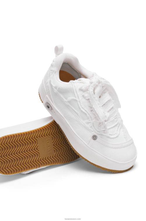 blanco suave zapatilla deconstruida en denim Loewe R8J8Z660 mujer