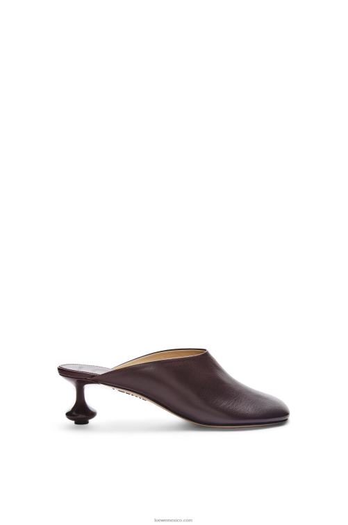 borgoña mule de juguete en piel de cabra Loewe R8J8Z738 mujer