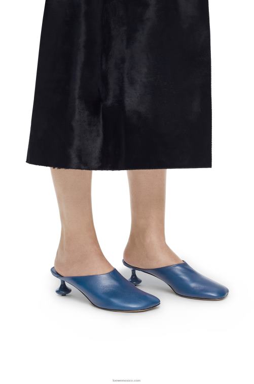 mezclilla cruda mule de juguete en piel de cabra Loewe R8J8Z724 mujer
