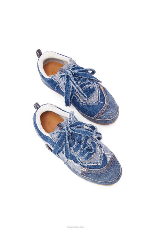 mezclilla lavada zapatilla deconstruida en denim Loewe R8J8Z658 mujer