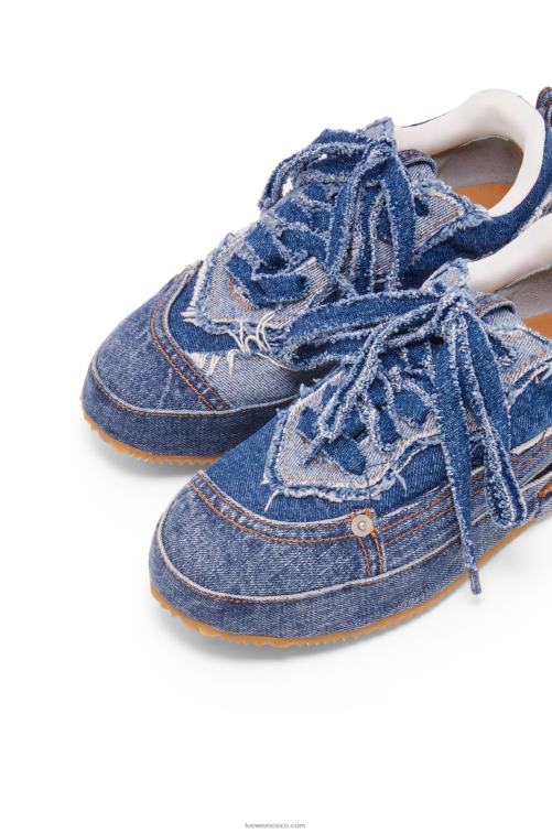 mezclilla lavada zapatilla deconstruida en denim Loewe R8J8Z658 mujer