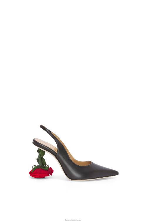 negro tacón rosa destalonado en piel de becerro Loewe R8J8Z756 mujer