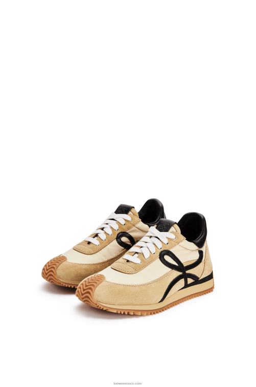 oro/negro runner flow de ante y nailon Loewe R8J8Z644 mujer
