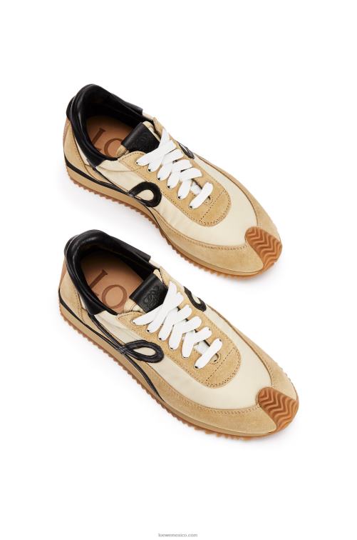 oro/negro runner flow de ante y nailon Loewe R8J8Z644 mujer