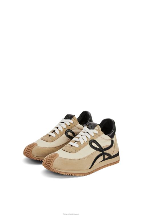 oro/negro runner flow de ante y nailon Loewe R8J8Z644 mujer