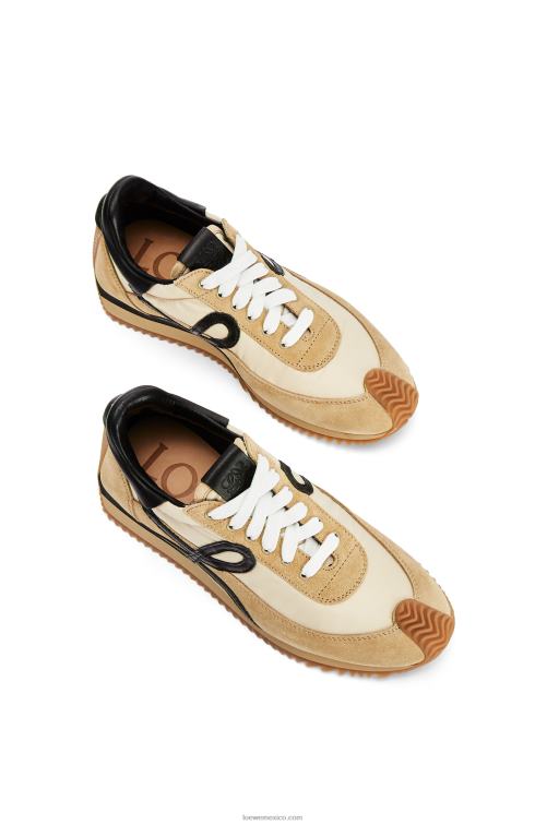 oro/negro runner flow de ante y nailon Loewe R8J8Z644 mujer