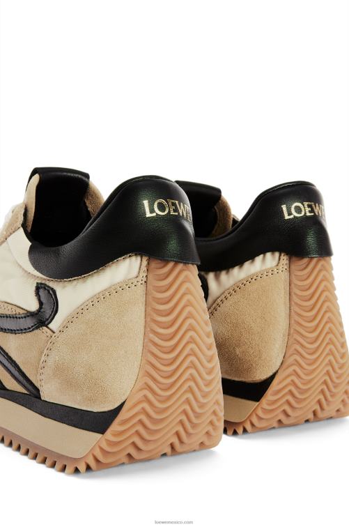 oro/negro runner flow de ante y nailon Loewe R8J8Z644 mujer