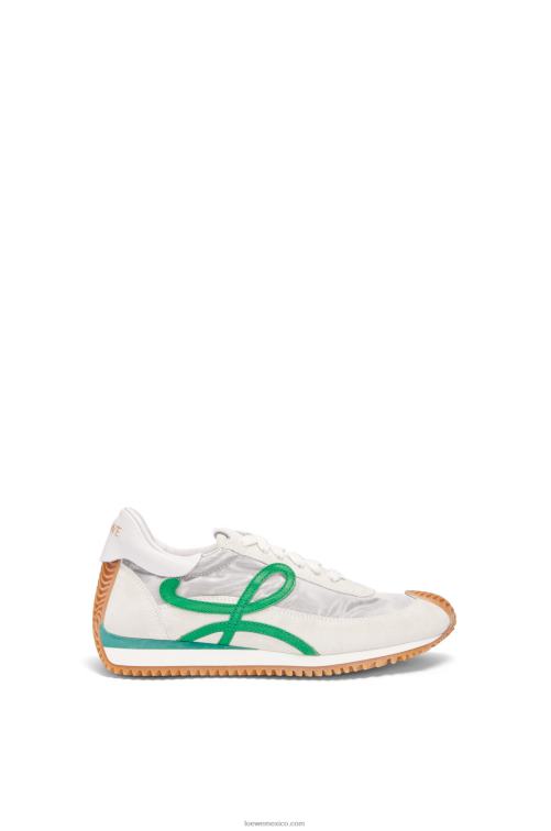 plateado/blanco/verde runner flow de malla técnica y ante Loewe R8J8Z649 mujer
