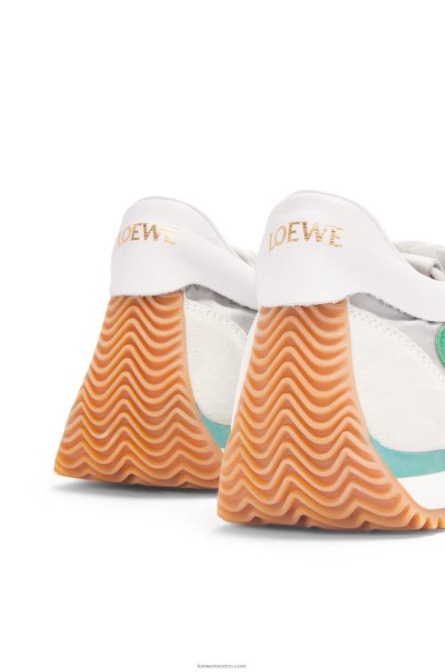 plateado/blanco/verde runner flow de malla técnica y ante Loewe R8J8Z649 mujer