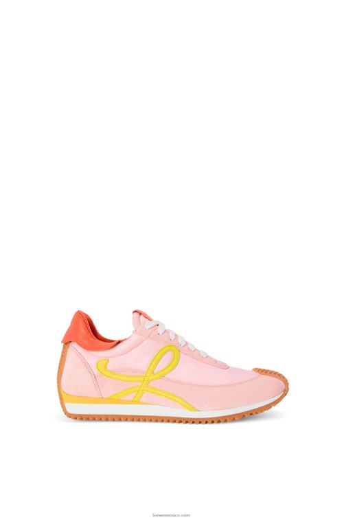 rosa/amarillo runner flow de nailon y ante Loewe R8J8Z654 mujer