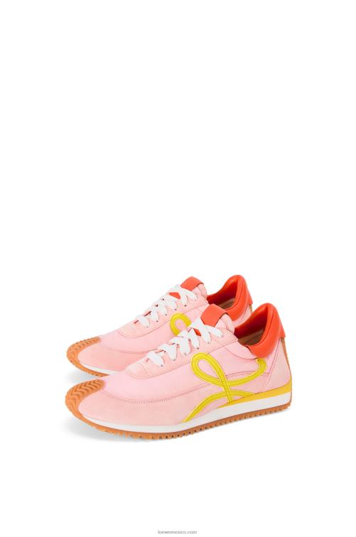rosa/amarillo runner flow de nailon y ante Loewe R8J8Z654 mujer