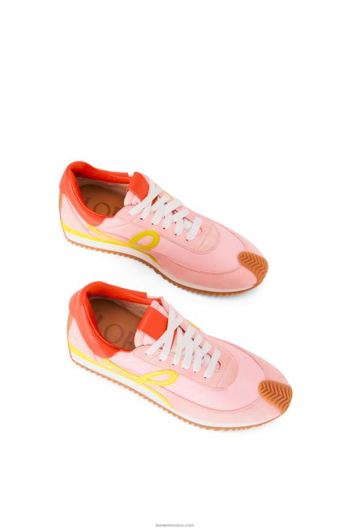 rosa/amarillo runner flow de nailon y ante Loewe R8J8Z654 mujer