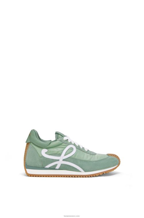 verde claro runner flow de ante y nailon Loewe R8J8Z641 mujer