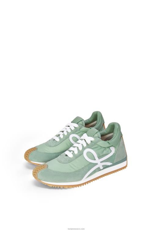 verde claro runner flow de ante y nailon Loewe R8J8Z641 mujer
